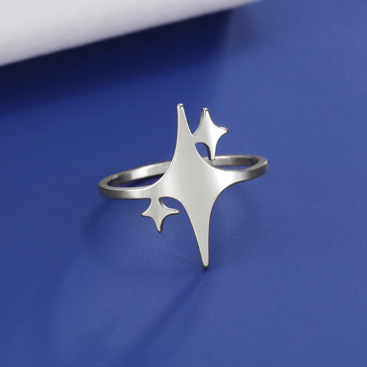 Simple Special-interest Design Square Star Ring