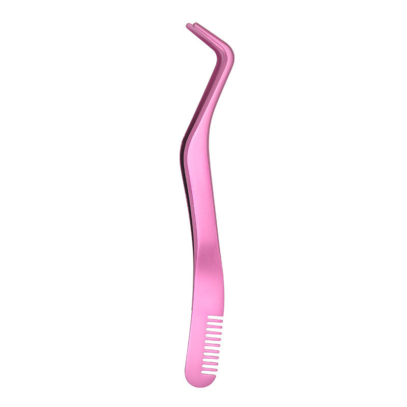 Eyelash With Comb Aid Metal Tweezers Beauty Tools Dark Purple