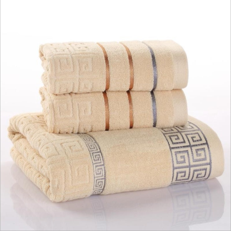 Three-piece cotton towel set Yellow