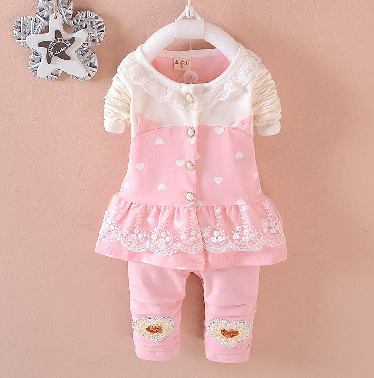 BibiCola Baby Girls Clothing Sets Toddle Tracksuits Kids Tops Pants 2pcs Tracksuits Kids Girls Clothes Baby Girl Clothes Set