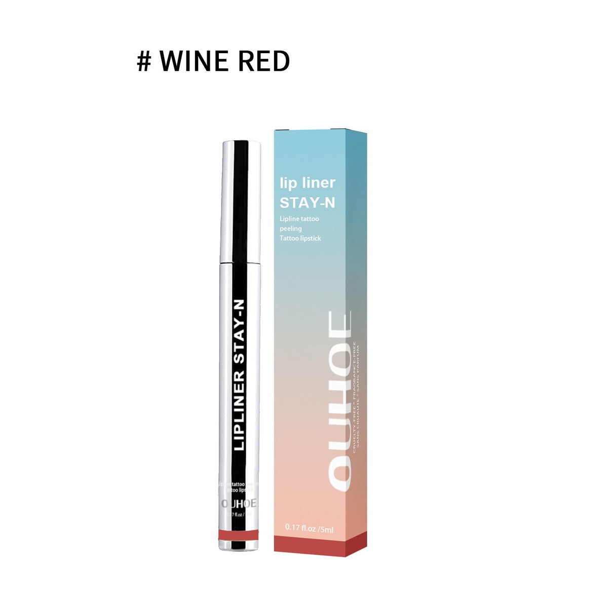 Lip Liner Pen Dark Brown Waterproof Long Lasting Plump Soft Lip Gloss Makeup Cosmetics Wine Red 1PC