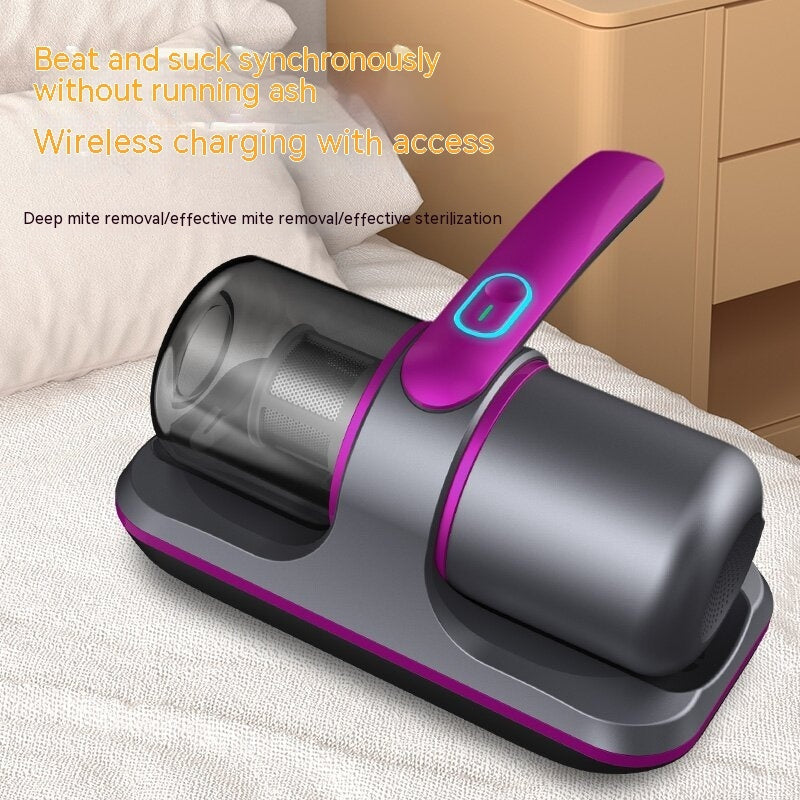 Bed Wireless Mites Instrument Rechargeable Household UV Sterilization Dehumidification Vacuum Cleaner Gray Purple English Packaging