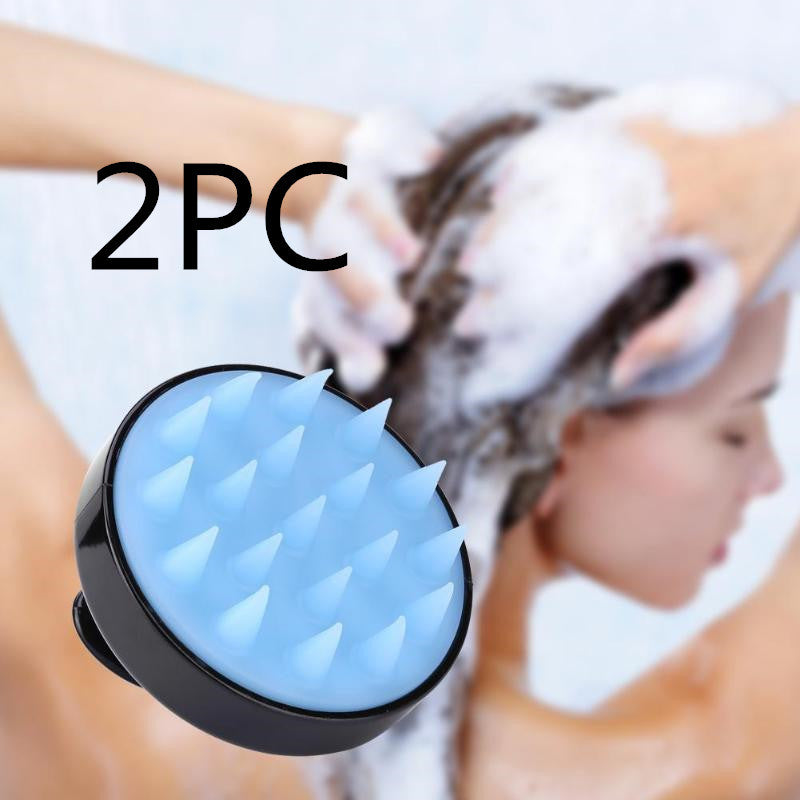 Silicone Brush To Clean The Scalp And Massage The Blood Meridians 2PC Blue
