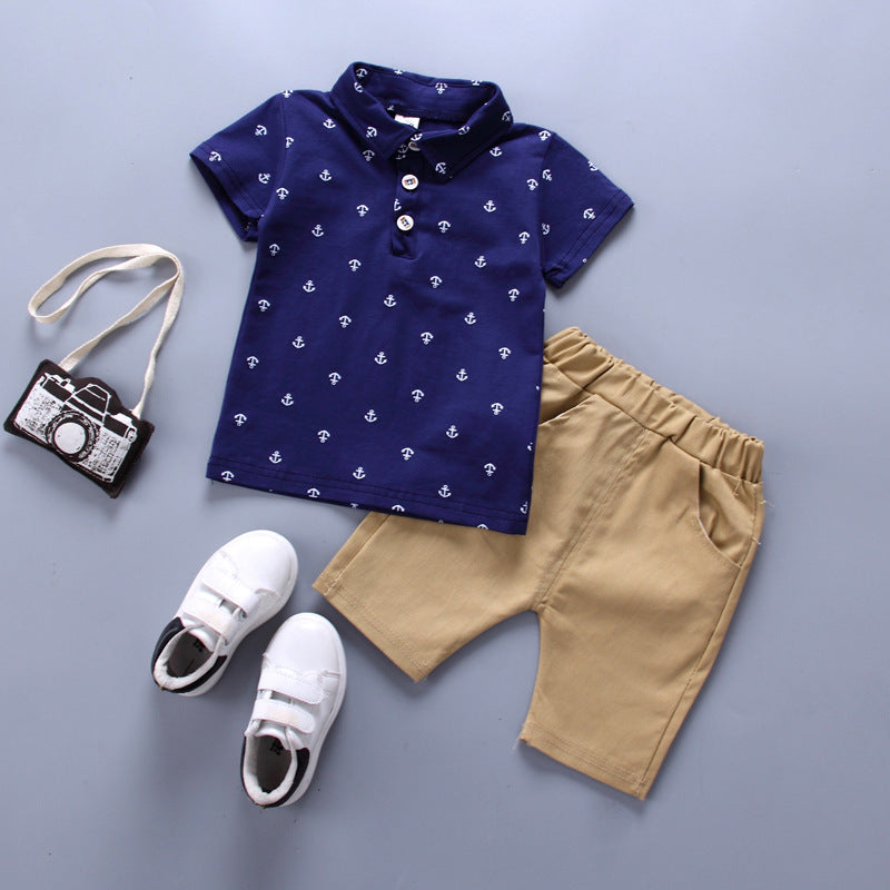 Anchor printed children's clothing Blue