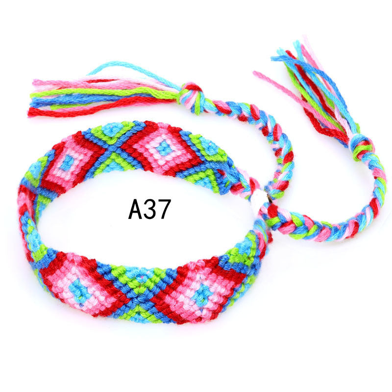 Nepal Ethnic Style Woven Rainbow Bracelet A37