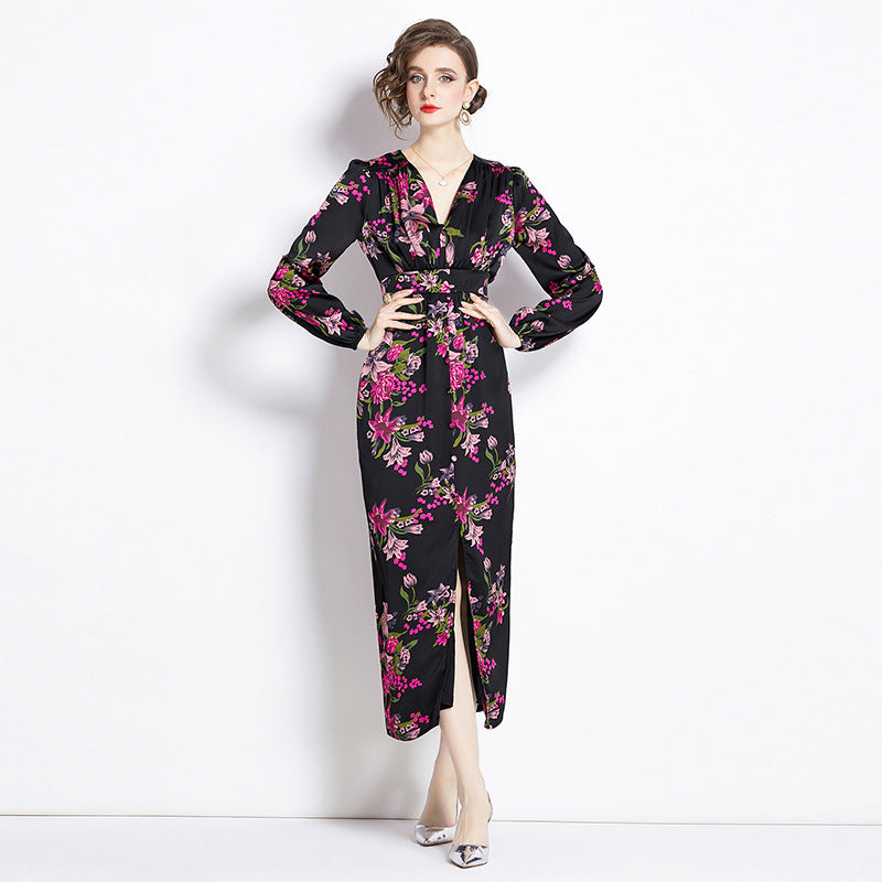 Romantic Print Dress Spring Women Color