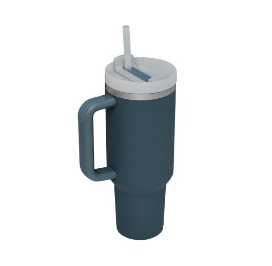 Personalized DIY Straw Coffee Insulation Cup With Handle Portable Car Stainless Steel Water Bottle Large Capacity Travel BPA Free Thermal Mug Storm sea