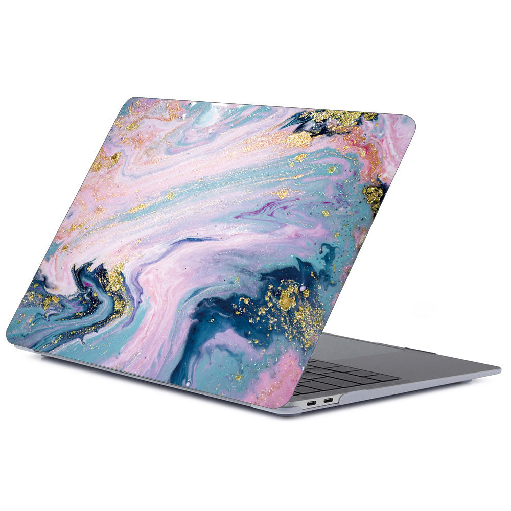 Notebook Marbled Frosted Protective Case Purple blue