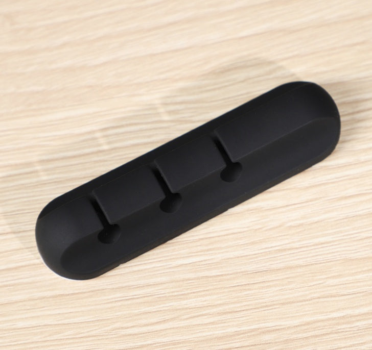 Silicone USB Cable Winder Desktop Cable Organizer Management Multipurpose Clips Cables Protector For Wired Headphones 3 clips2PCS