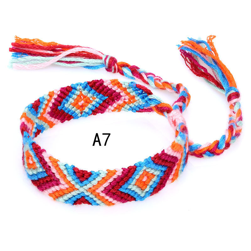 Nepal Ethnic Style Woven Rainbow Bracelet A7