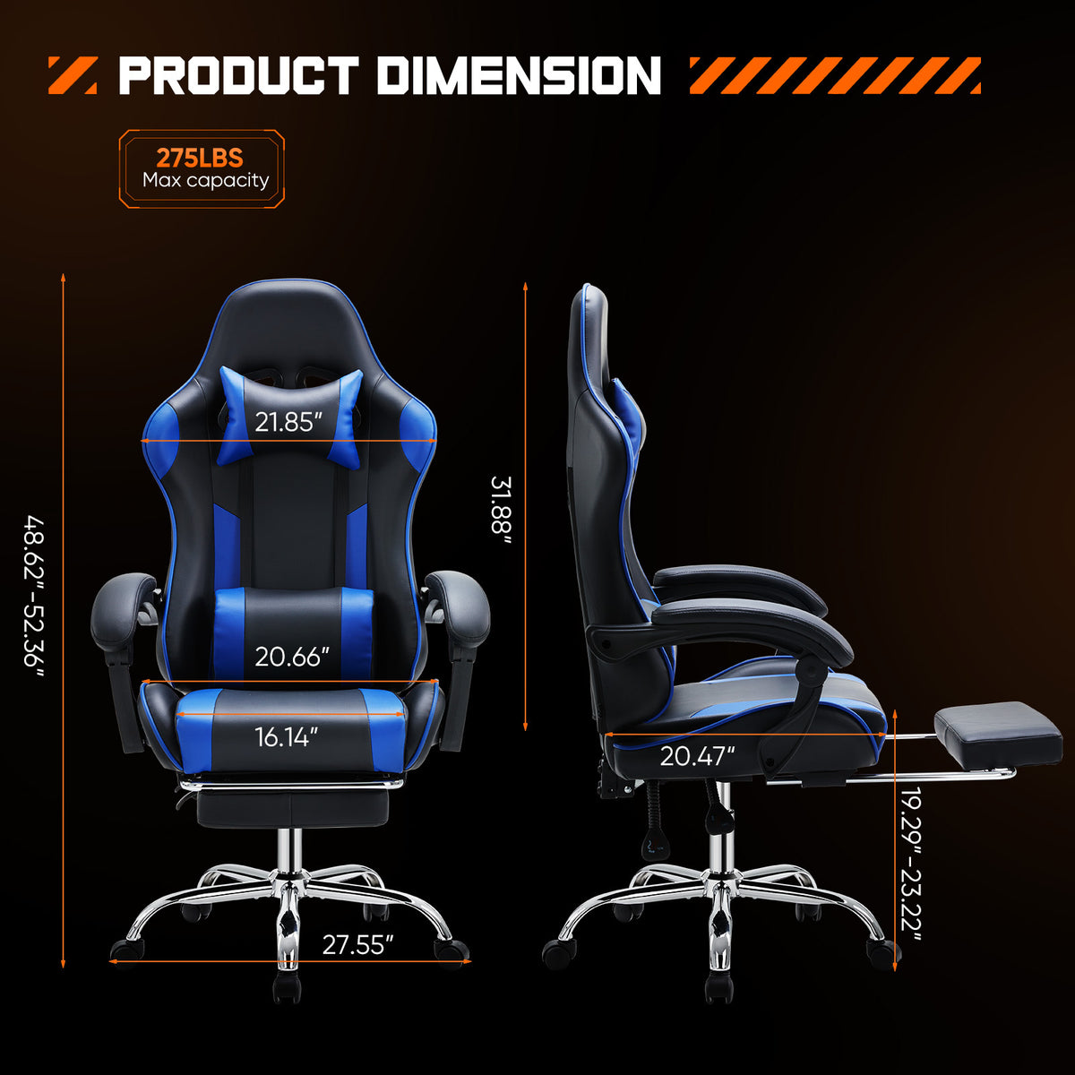 Video Game Tables And Chairs Black Blue