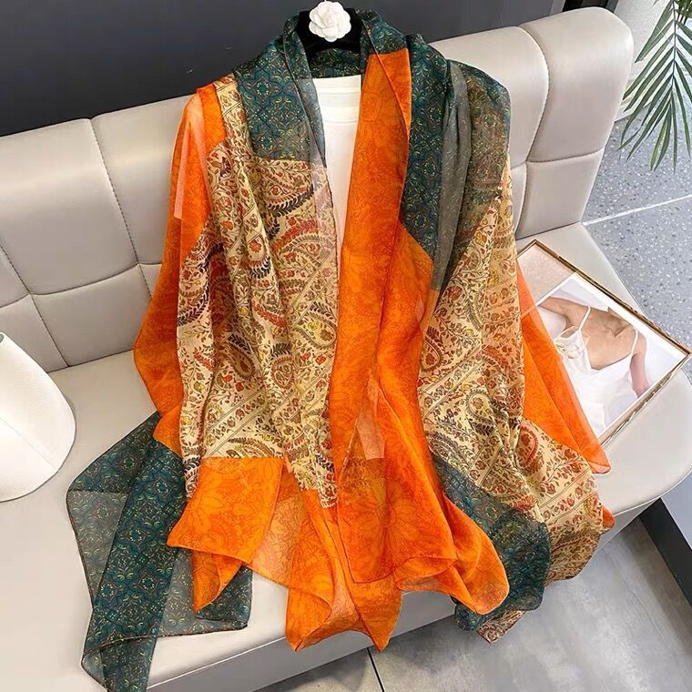 Silk All-matching Yousoft Scarf Long Elegant Scarf Exotic 180CMto130CM