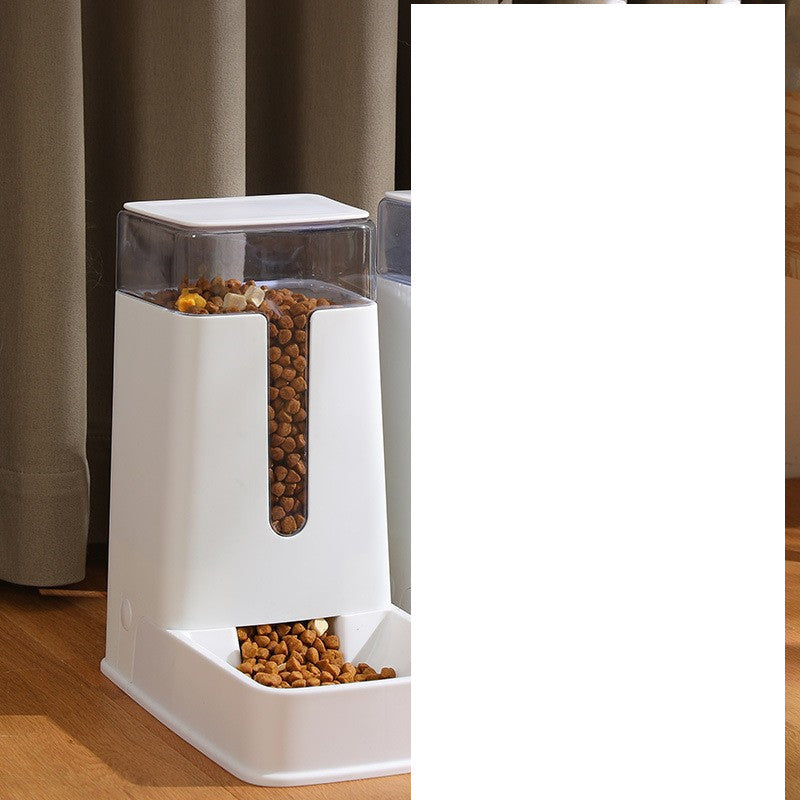 Pet Double Bowl Automatic Feeder Waterer White Feeder