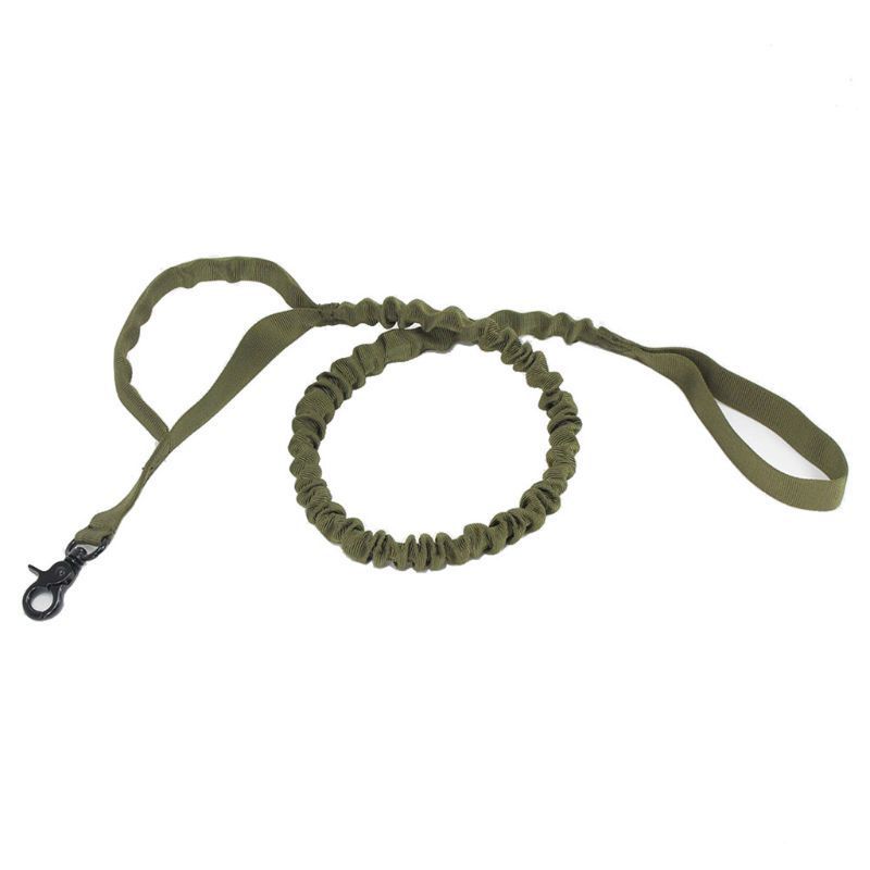 Elastic Buffer Of Outdoor Pet Traction Rope Military green 100to140cm