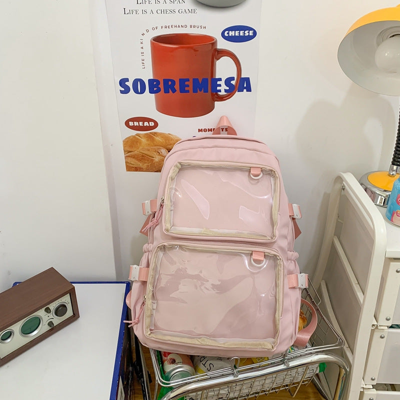 Middle School And High School Students' Schoolbag Is Cute Pink