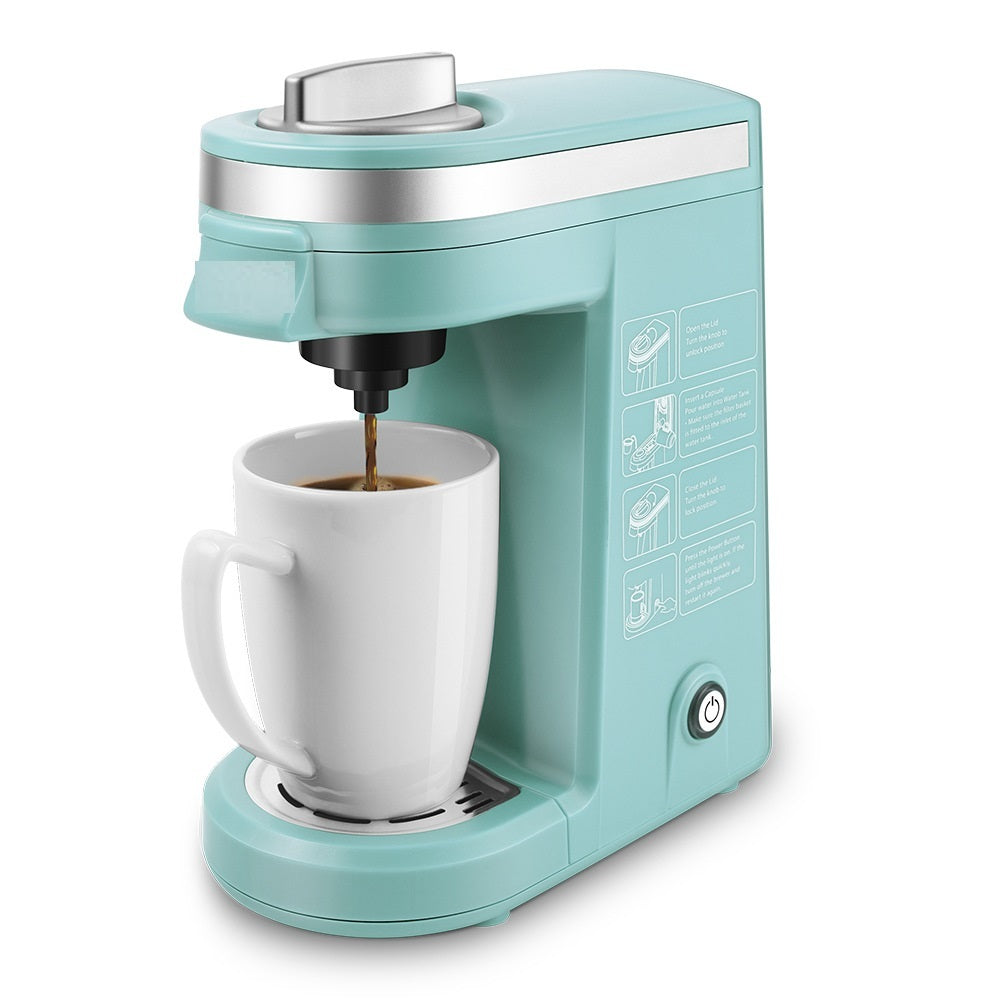 American Capsule Coffee Machine Household Hotel Single Cup Can Brew Ground Light Blue