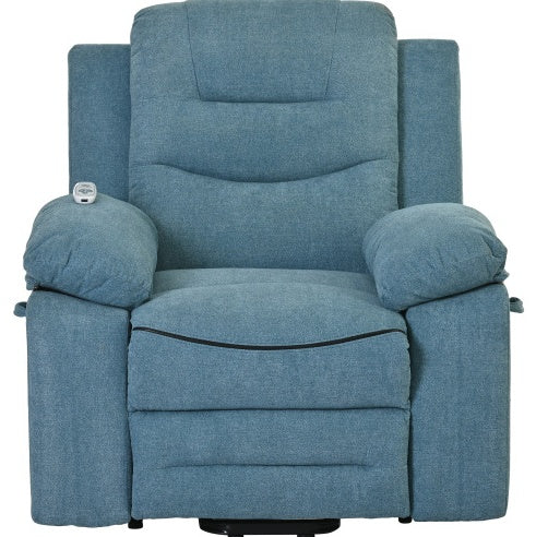 Massage Recliner,Power Lift Chair For Elderly With Adjustable Massage And Heating Function,Recliner Chair With Infinite Position And Side Pocket For Living Room ,Blue Blue