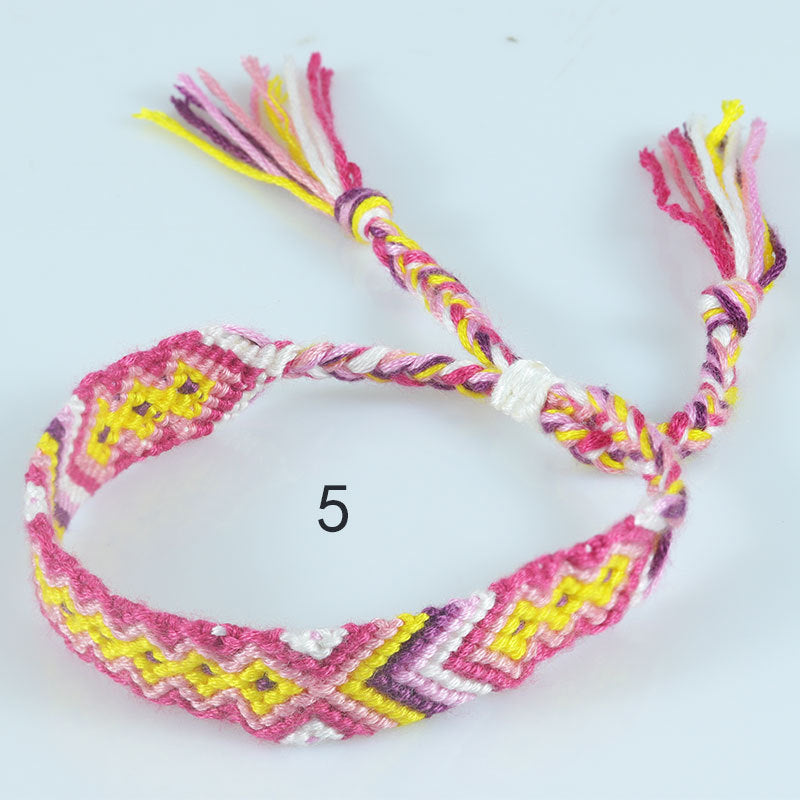 Nepal Ethnic Style Woven Rainbow Bracelet Style 5
