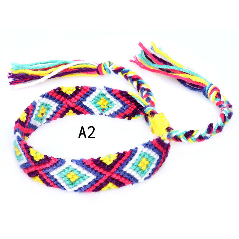 Nepal Ethnic Style Woven Rainbow Bracelet A2