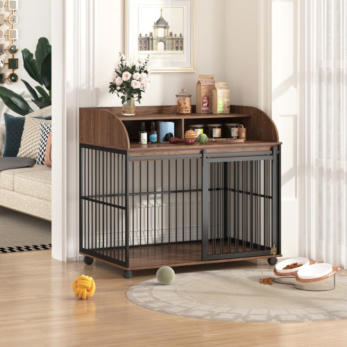 The Wooden Kennel Kennel Is Suitable For Large Medium-sized Dogs Brown