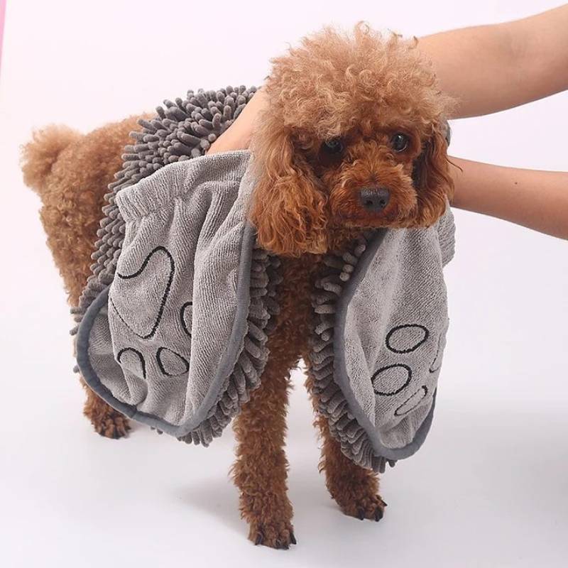 Dog Bath Robe Towel Quick Dry Pet Soft Towel Fiber Absorbent Cat Bath Towel Convenient Pet Cleaning Washcloth Thicken Durable