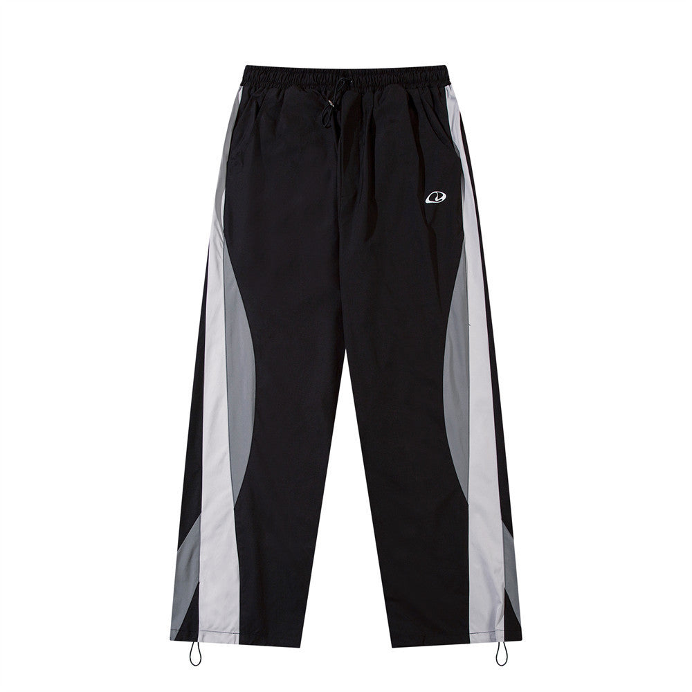 Fashion Stitching Exercise Casual Pants Men Black