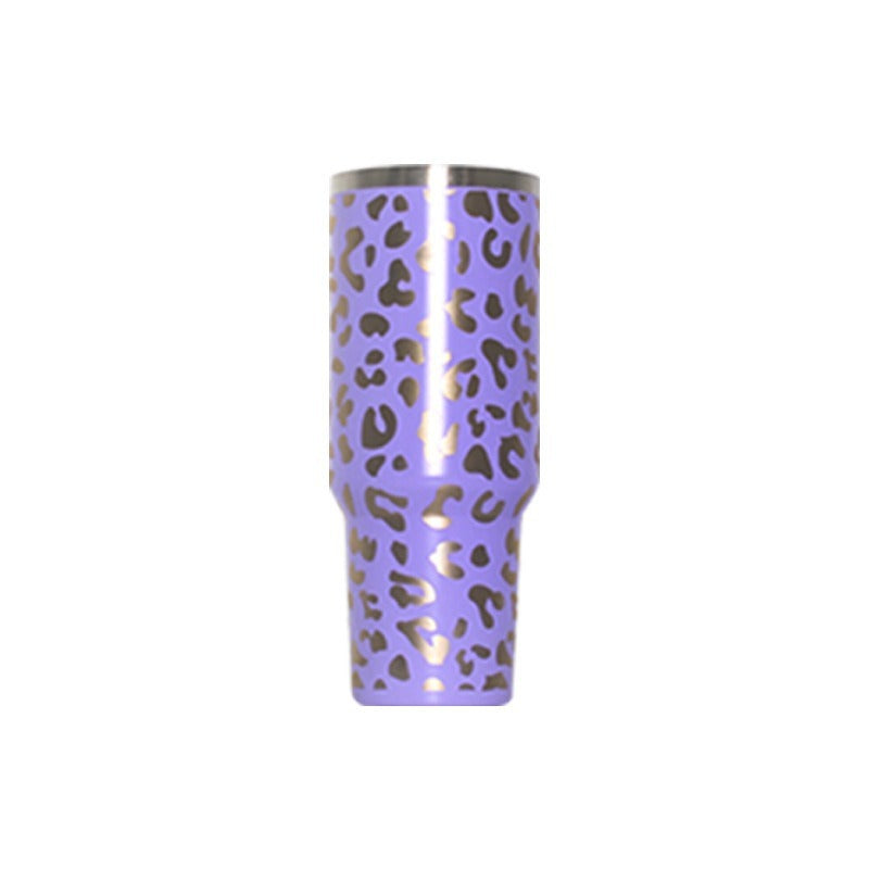 304 Stainless Steel Vacuum Cup Second Generation 40oz Cup Laser Leopard Print Purple 40oz