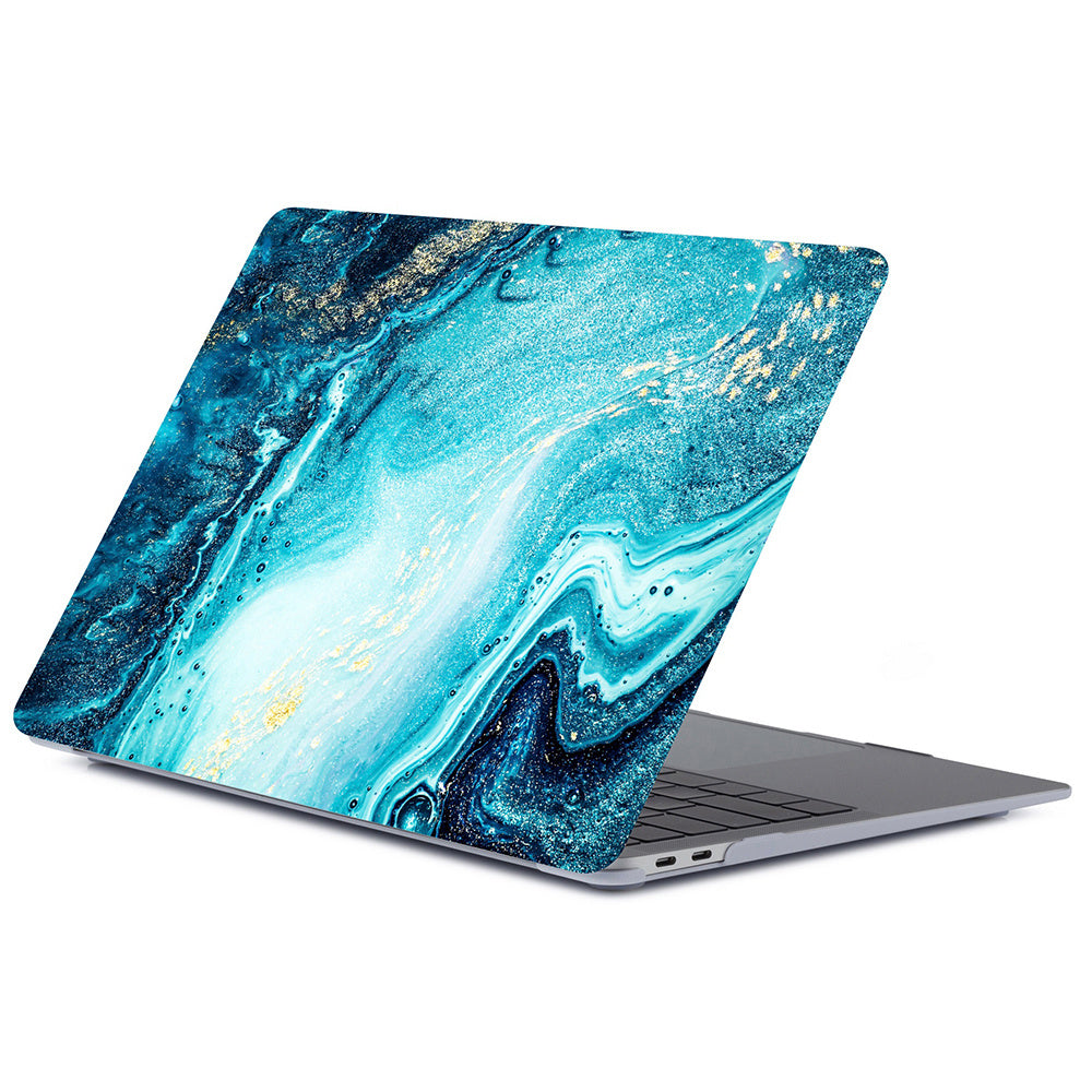 Notebook Marbled Frosted Protective Case Flow blue