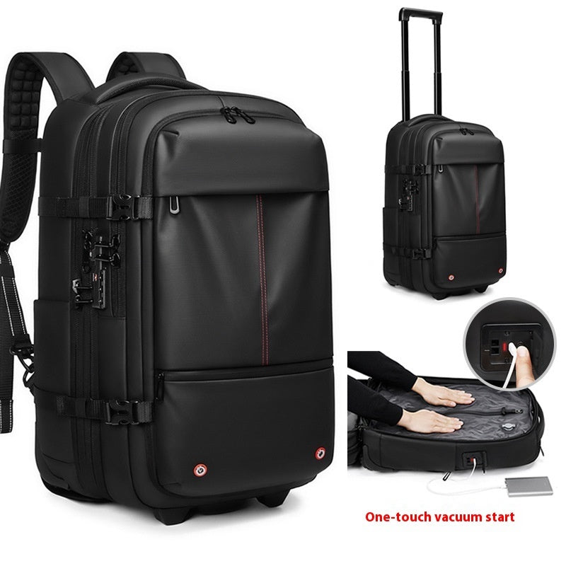 Vacuum Expandable Trolley Backpack Large Capacity Scalable Business Trip