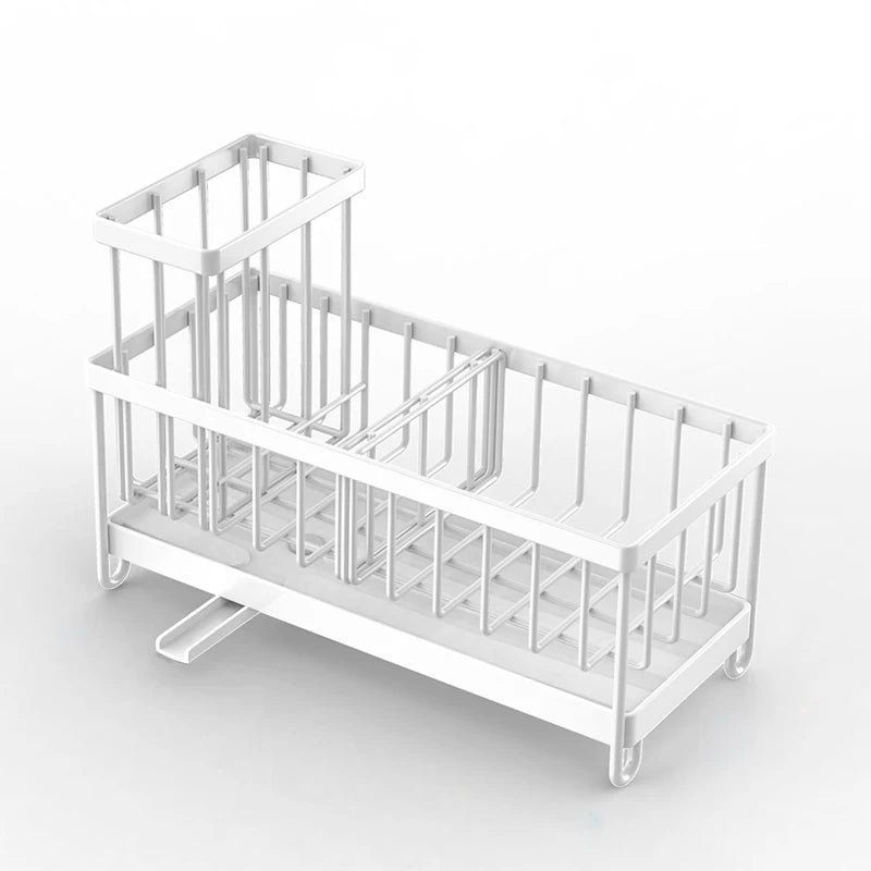 Sink Caddy Basket Drain Rack Kitchen Accessories Wash Organizer Sponge Holder 304 Stainless Steel Dish Soap Brush Storage Shelf