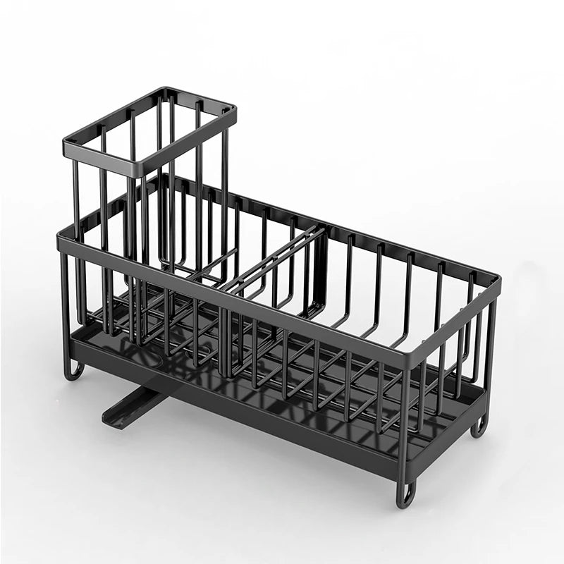 Sink Caddy Basket Drain Rack Kitchen Accessories Wash Organizer Sponge Holder 304 Stainless Steel Dish Soap Brush Storage Shelf