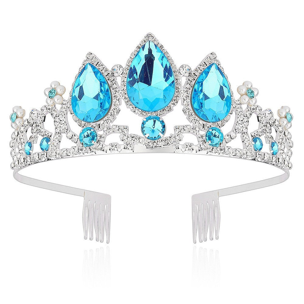 Crown Hair Ornament Water Drop Decoration Crown Girl Rhinestone Hairpin