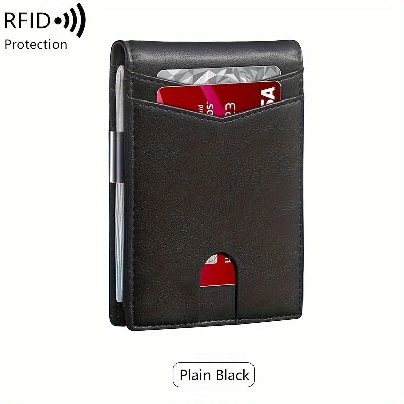 New Men's Ultra-thin Wallet Simple 12 Cards Black
