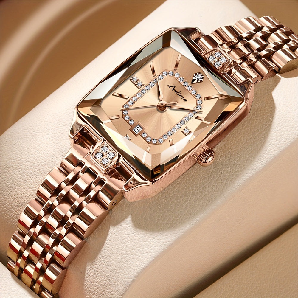 Women's Waterproof High-end Fashion All-match Watch Rose Gold