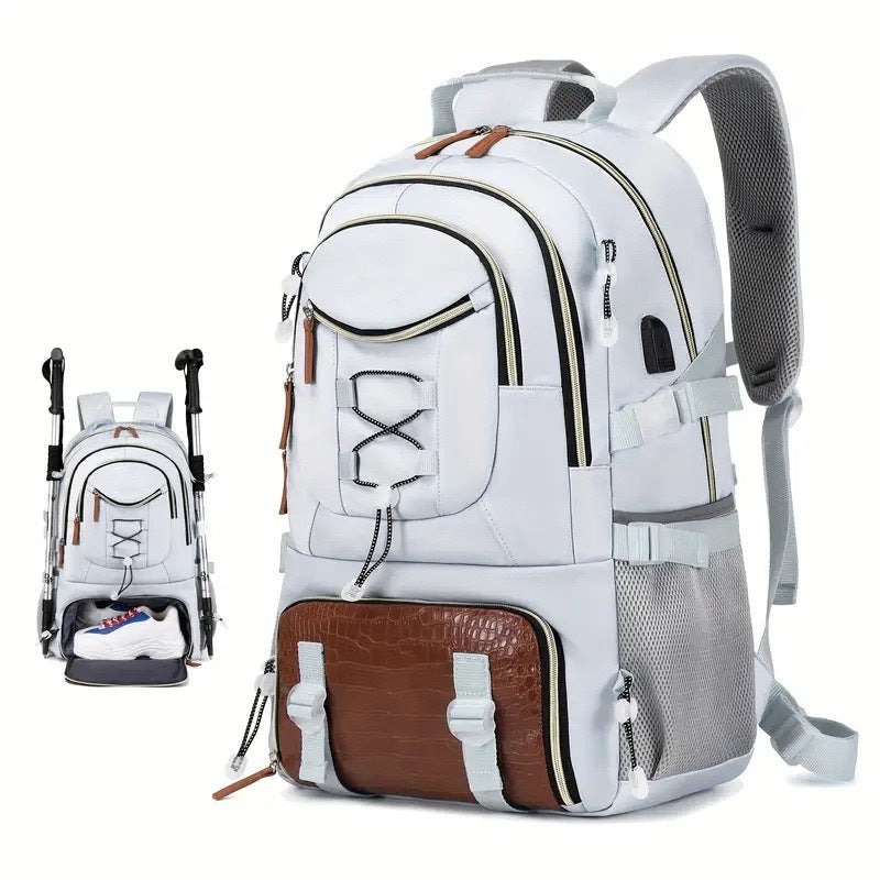 Hiking Mountaineering Large Capacity Outdoor Gymnastic Valise Beige 52X34X19