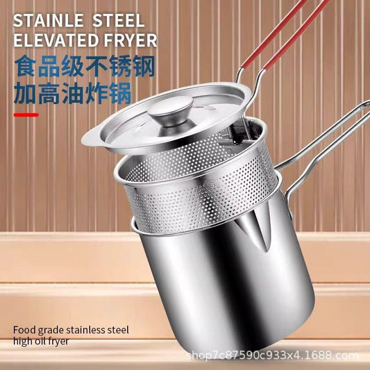 Stainless Steel Fryer Household Small Fryer String Pot Induction Cooker Mini Fuel Saving Small Fryer 304 Uncoated
