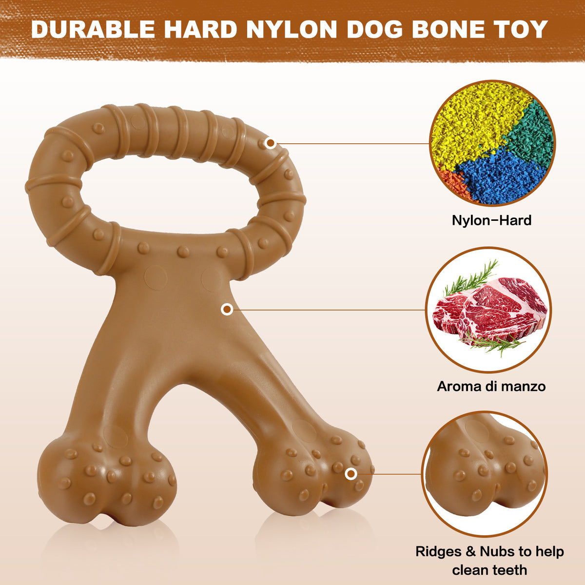 Cross-Border Popular Dog Interactive Toy Pet Chewing Dog Bite Artificial Nylon Toy Molar Dog Bone Ring
