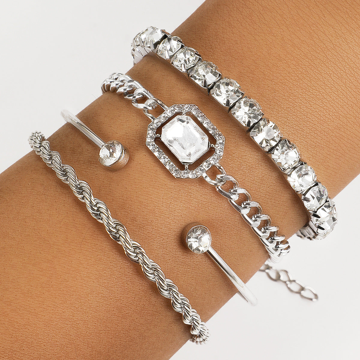 Vintage Personalized Twist Bracelet Silver