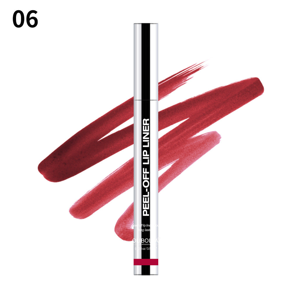Tear-off Lip Liner Dyeing Stripping No Falling No Makeup Lip Pen Lipstick Show Lip Color. 06# 3.5ml