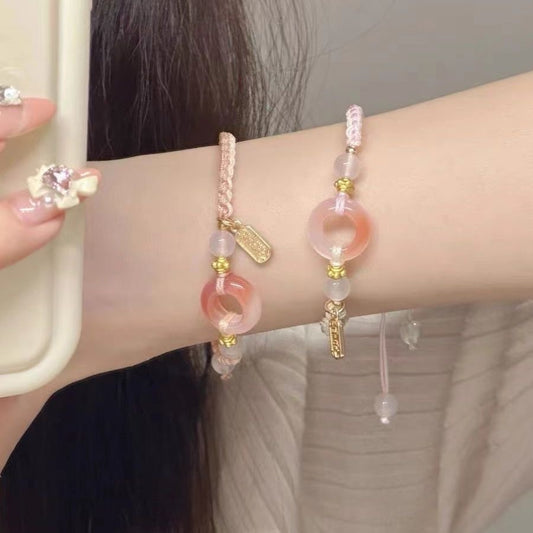Girl Peach Blossom Color Matching Couple Safety Bracelet
