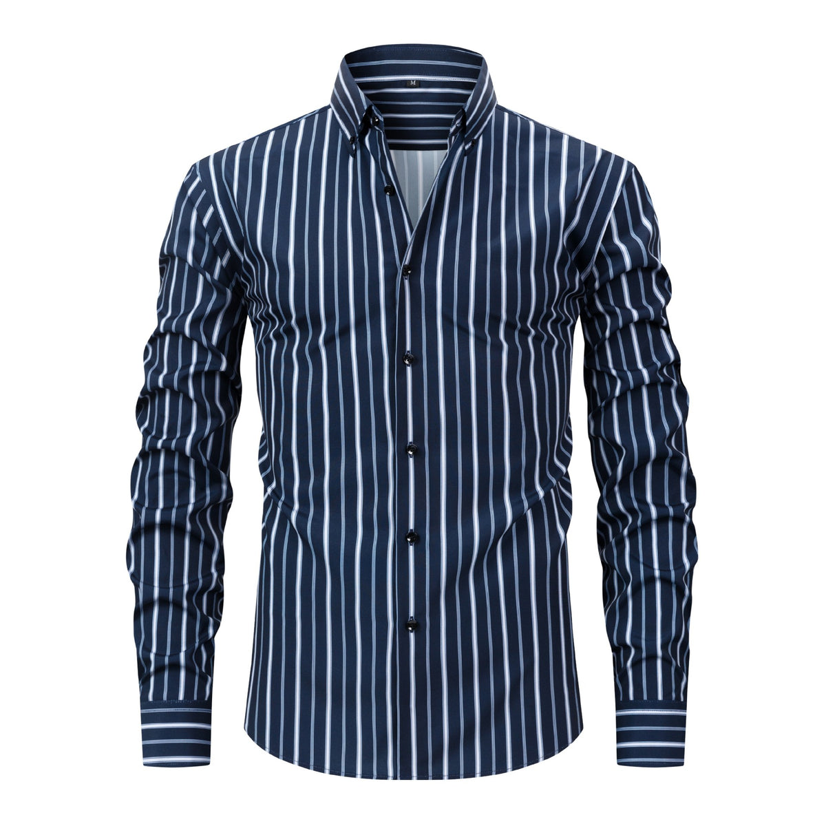 Men's Digital Printed Striped Long-sleeved Lapel Shirt