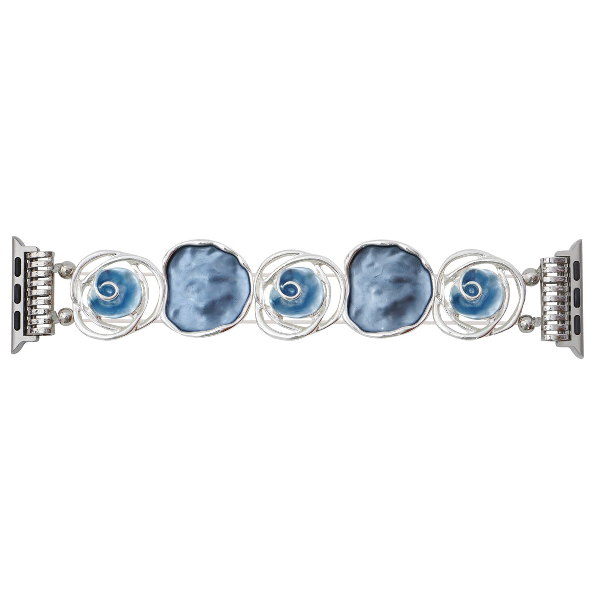Rose Alloy Chain Watch Band Blue
