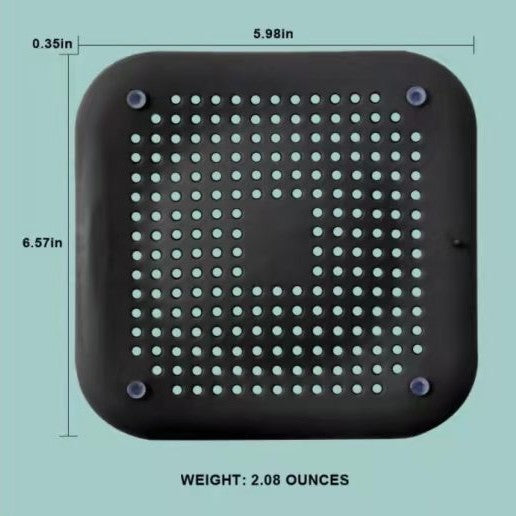 Sink Silicone Floor Drain Cover Bathroom Drain Hair Filter Upgraded Square Black