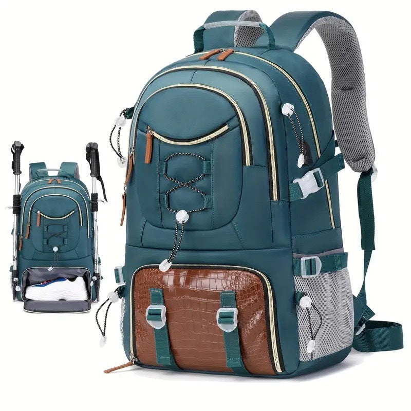Hiking Mountaineering Large Capacity Outdoor Gymnastic Valise Blue 52X34X19