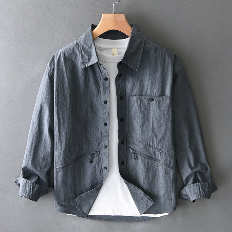 Men's Long Sleeve Casual Shirt Haze Blue