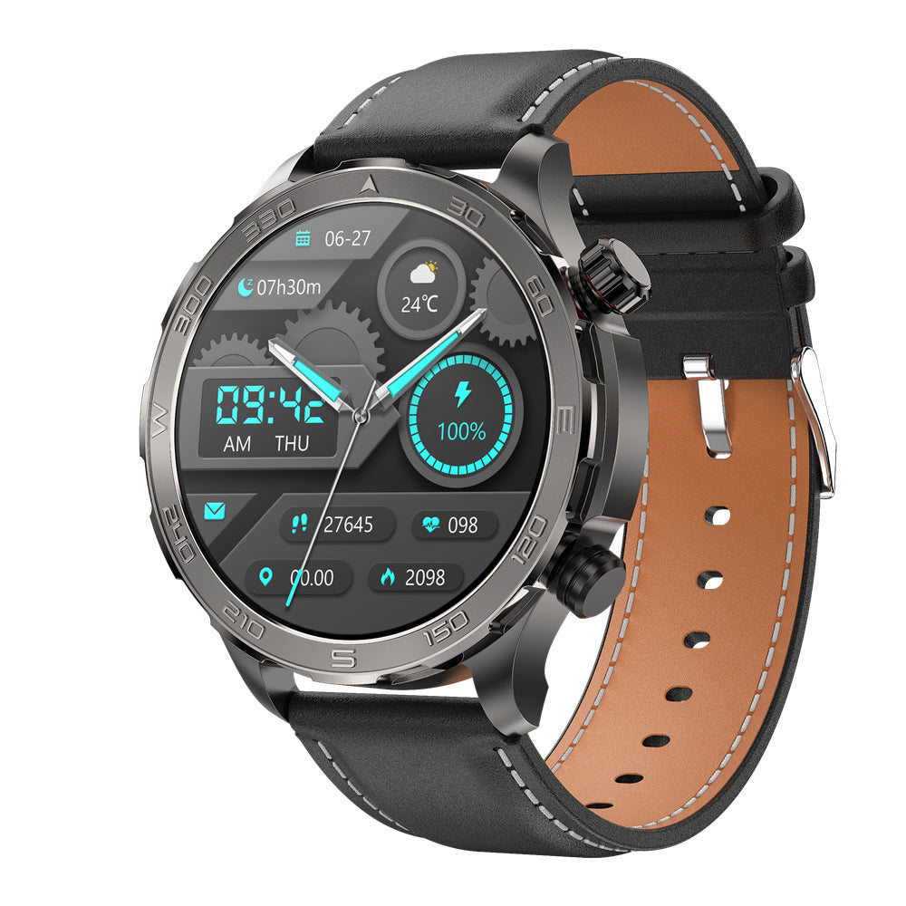 Smart Watch DK67 Bluetooth Calling Sports Running Business Watch Black Leather