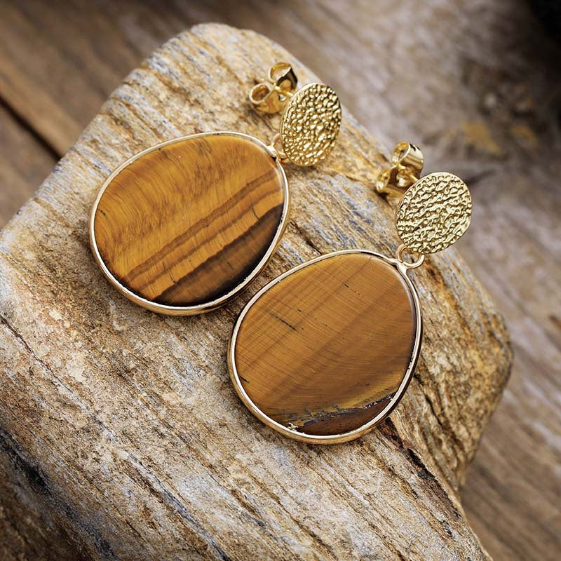 High Quality Popular Old Money Style Natural Stone Crystal Eardrops Earrings