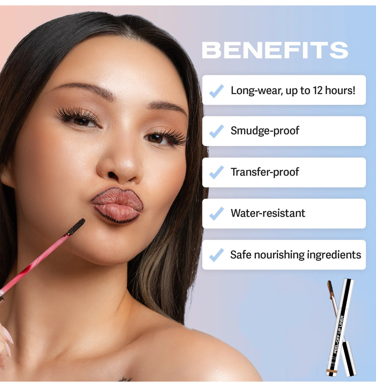Tear-off Lip Liner Dyeing Stripping No Falling No Makeup Lip Pen Lipstick Show Lip Color.