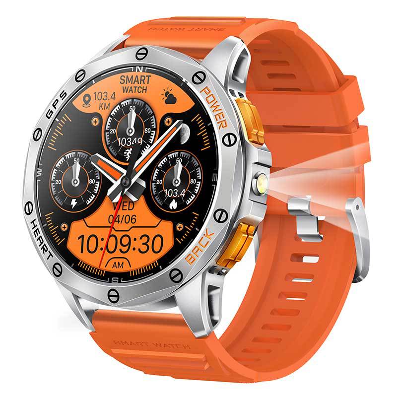 K67 Bluetooth Calling Compass AMOLED Smart Watch Silver
