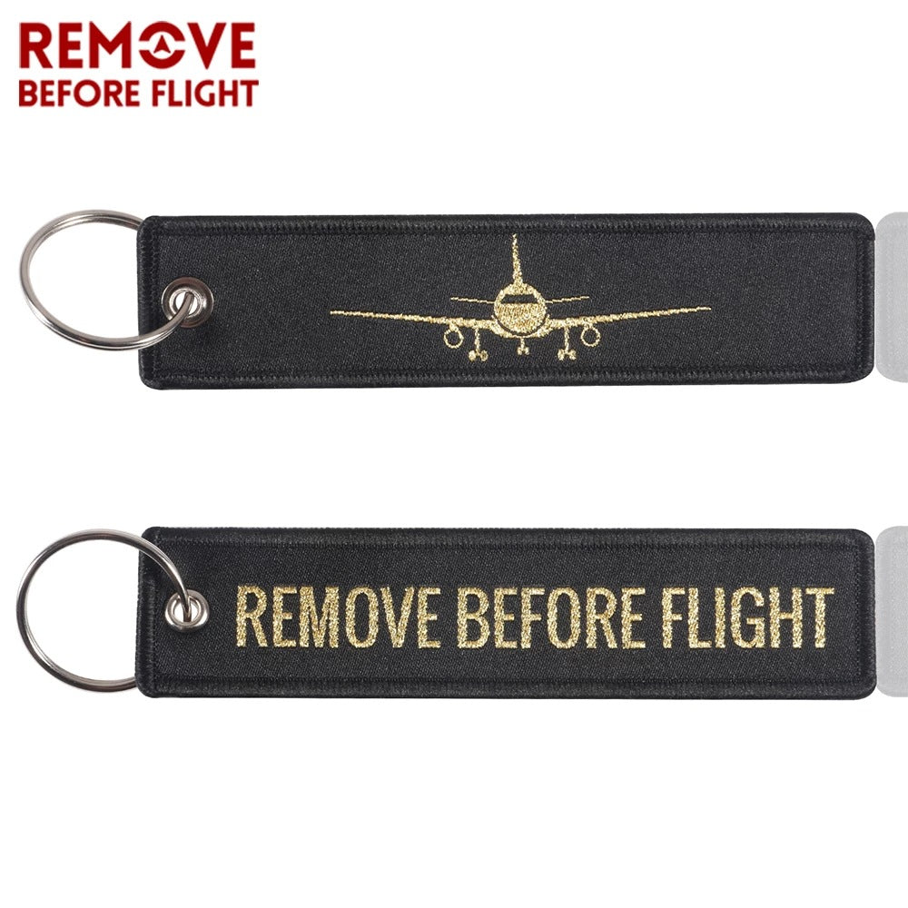 Aviation Gift Keychain Woven Gold Thread